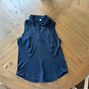 Lululemon Women's Quick Dry Sleeveless Polo Top Navy Size 6